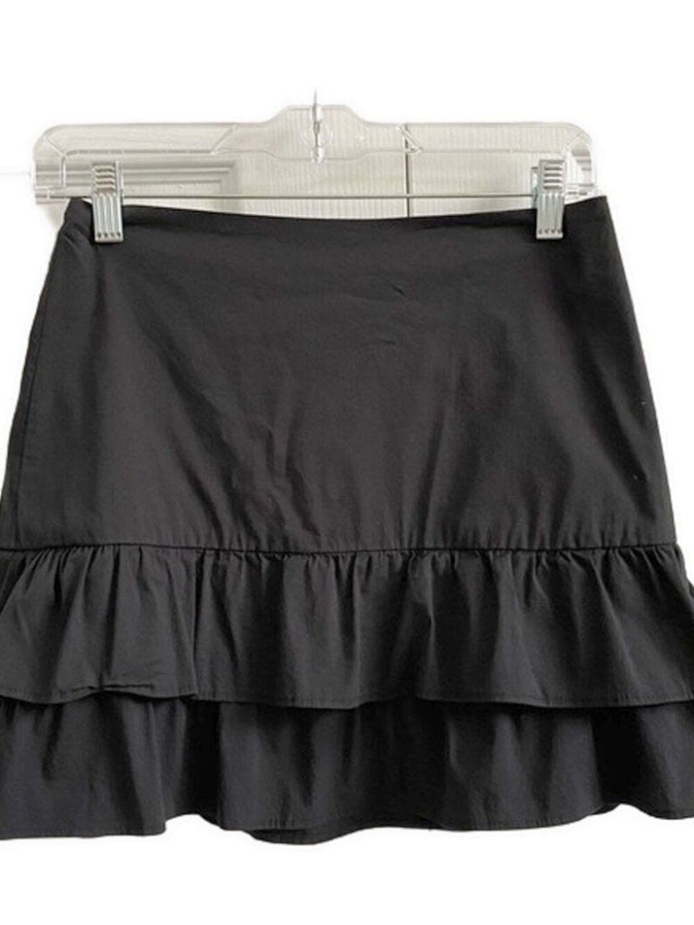 Aqua Womens Striped Tiered Ruffle Skirt